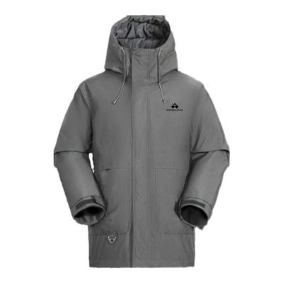 拓路者中长款羽绒服男款冬季加厚连帽工装大口袋户外保暖羽绒外套