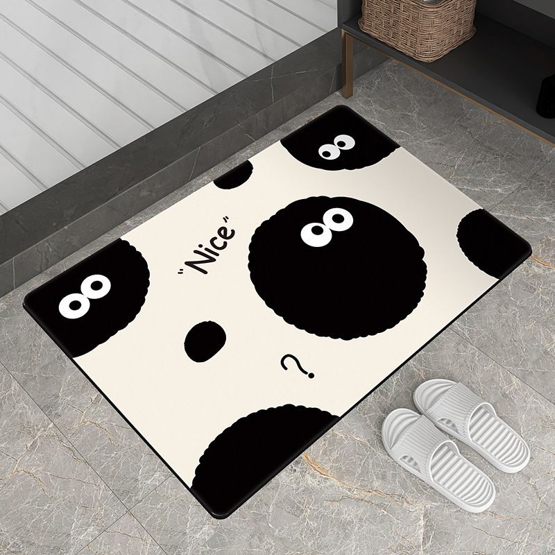卡通煤球入户地垫卫生间进门吸水速干脚垫家用浴室防滑硅藻泥地垫
