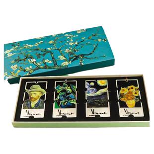 梵高画作彩绘镂空金属文创书签礼盒装定制刻字 精美文艺创意个性艺术送老师学生毕业礼物纪念品商务小礼品