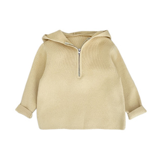 女童秋冬款新年红色连帽针织衫女宝宝韩版加厚打底衫婴儿保暖毛衣