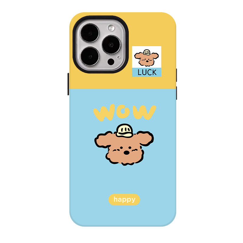 狗狗头像适用苹果17promax手机壳iphone16pro菲林磁吸支架个性华为P80小米15小众vivo防摔保护壳oppo撞色好运