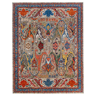 视觉味道 阿富汗进口手工打结羊毛地毯游牧民族编织无胶地毯15623