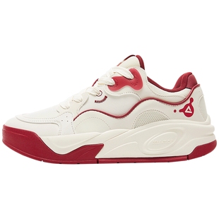 匹克态极漫游板鞋男红色马年本命年冬季新款皮面运动鞋百搭休闲鞋