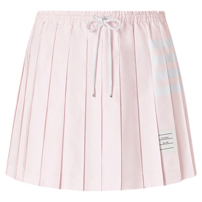 [12期免息][早秋新品]THOM BROWNE 女士牛津布抽绳百褶迷你半裙