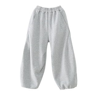 女大童休闲裤【冬日暖调】青少年2025冬装新款加绒加厚弯刀裤卫裤