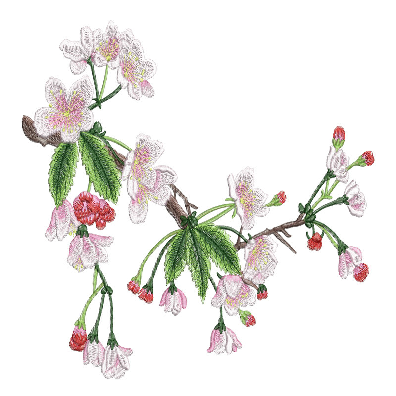 联科dst刺绣汉服花卉设计素材电脑制版打版打版电子版emb现成版带