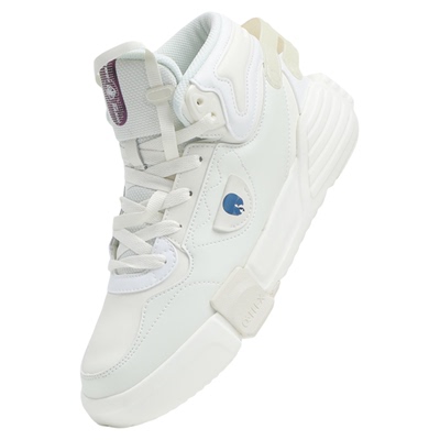 鸿星尔克男鞋2025新款秋冬休闲板鞋青少年男款白色保暖运动鞋夜光