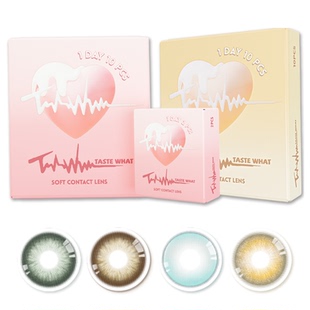 Taste what况味美瞳日抛好奇猜想&K金沙漏白狮美瞳彩色隐形眼镜