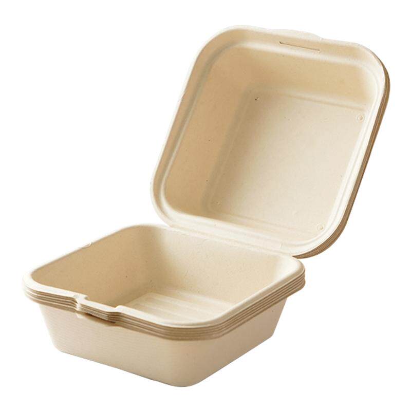 展艺一次性甜品盒纸浆汉堡