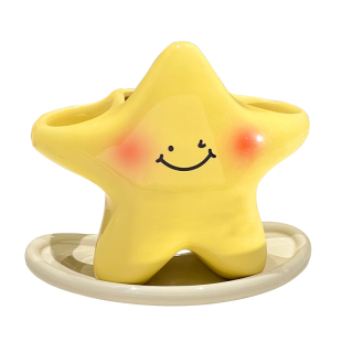 尊慕斯电动牙刷架陶瓷卫生间台面儿童创意可爱放牙刷牙膏置物架子