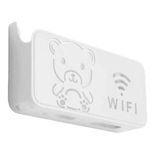 卡通熊路由器置物架家用机顶盒放置架电线固定器墙上数据线收纳盒