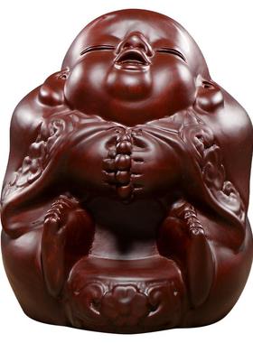 摆件车内红木玄关弥勒佛像