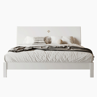 双虎床现代简约双人床轻奢小户型板式床1.5米1.8m主卧室家具15BJ1