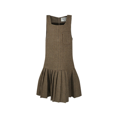 aaaaxbbb格纹背心裙连衣裙短裙女