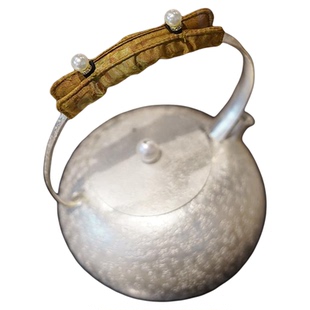 银壶手把隔热垫提梁隔热布艺加厚复古纯手工中式防烫布提梁布