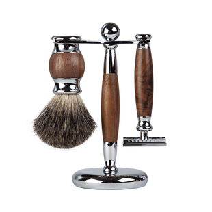 金属手动刮胡刀复古官方手工修面男士双面刀架刀片老式剃须刀套装