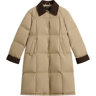 [博主同款]KBNE高密抗风加厚保暖长款羽绒服女2025冬季新款面包服