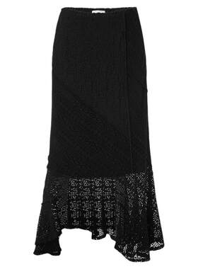 MOUSSY 2026春季新品轻职场风通勤不规则镂空半身裙028JSA31-1008