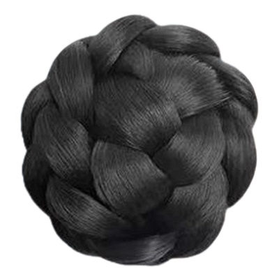 新中式假发抓夹低扎丸子头仿真发花苞头盘发发髻蓬松后脑勺假发包