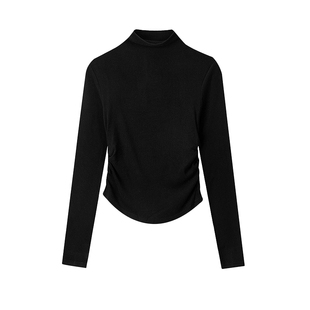 半高领德绒打底衫女秋冬加厚加绒长袖T恤收腰洋气内搭可外穿磨毛