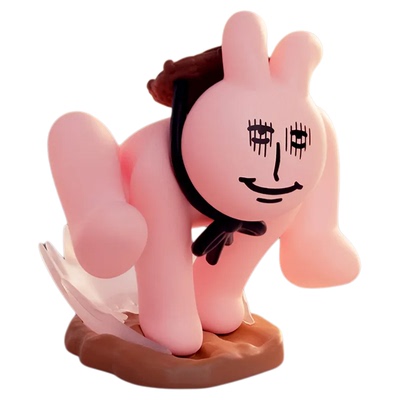 Plzdot粉红兔子“抽象”系列迷你盲盒公仔二代周边生日礼物桌面正