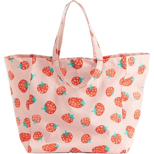 HM女士包袋春季单肩帆布包大容量手提包印花沙滩包1134173