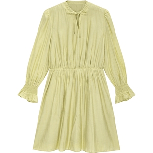 Juicy Couture橘滋春夏新款连衣裙长袖A字裙草长莺飞温柔甜美风女