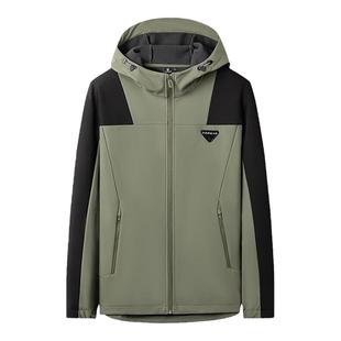 探路者软壳衣男秋冬户外防风保暖男款外套防泼水加绒休闲登山服男