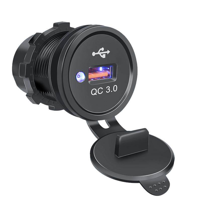 摩托车加装USB快充行车记录仪充电12V-24V汽车点烟器改装车载快充