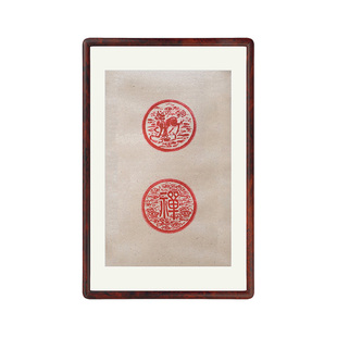 麒麟禅意拓印画麒麟生财挂画简约现代客厅风水招财装饰画入户玄关