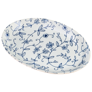 陶瓷装鱼盘子家用2026新款日式釉下彩加厚防烫加大号蒸烤长鱼碟子