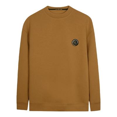 才子男装圆领卫衣男2025春秋新款空气层外穿内搭套头无帽休闲上衣