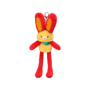 正版紫色拉耳兔抽拉兔子书包包挂件毛绒钥匙扣女小玩偶公仔礼物男