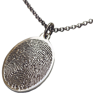 指纹项链 定制照片相片刻字个性纪念情侣情人节 生日520礼物 纯银