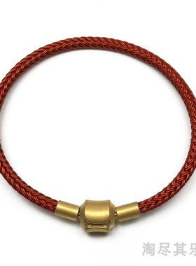 3mm金色钛钢扣+彩色防水钢丝绳