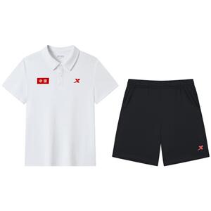 特步童装男童夏套装夏季新款短袖短裤速干透气polo衫运动装2件套