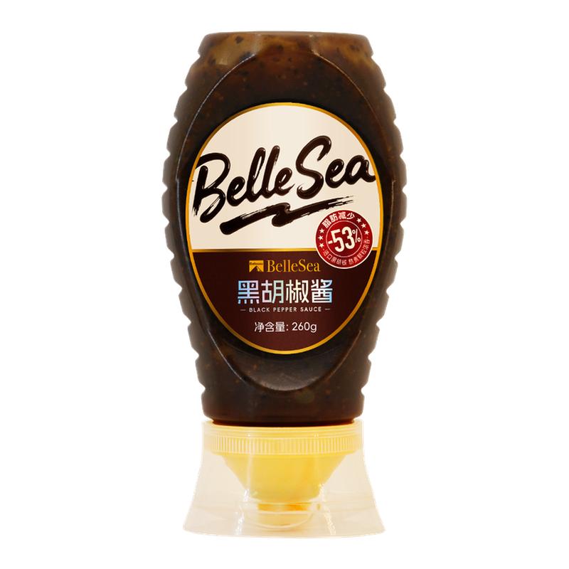 BelleSea黑胡椒酱黑胡椒汁牛排专用挤挤装意面烧烤调味酱西餐料