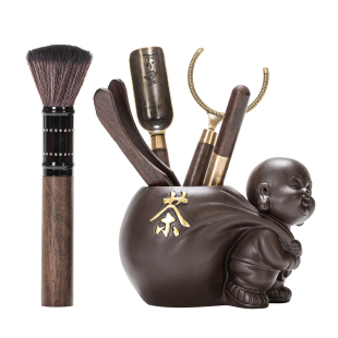 茶道六君子套装功夫茶具配件大全喝茶用品茶刀茶夹茶刷勺泡茶工具