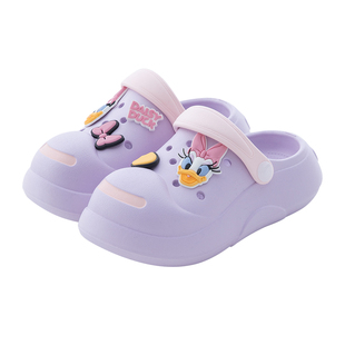 阿鲁丸女童洞洞鞋春夏新款迪士尼室内家居卡通厚底儿童凉拖鞋外穿