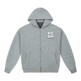 MEDM25SS撞色四字小logo空气层拉链卫衣男女同款美式复古休闲外套