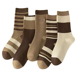 袜子女中筒袜秋冬款潮百搭高颜值森系男女袜堆堆袜女士美拉德袜子