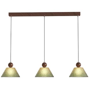 法式复古玻璃餐厅吊灯高级感三头玻璃彩色灯罩岛台餐桌灯吧台灯具