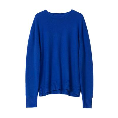 易菲宽松罗纹纯色针织衫毛衫