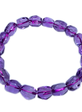 天然冰透紫海胆随形刻面手链饰品