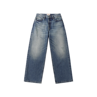 水洗重磅深蓝色牛仔裤|13oz冈山宽幅休闲长裤男直筒宽松中高腰秋