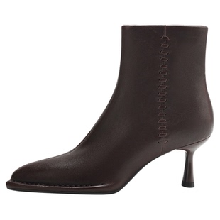 星期六短靴女2025新款秋冬气质真皮法式时装靴尖头时尚高跟瘦瘦靴