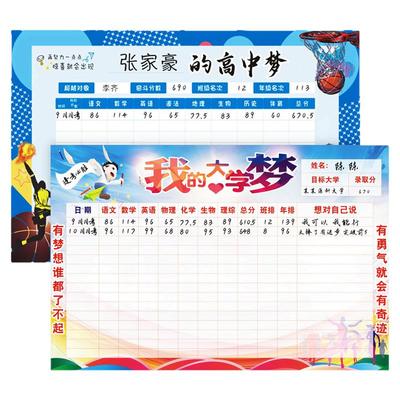 定制个人班级目标高中目标墙贴画