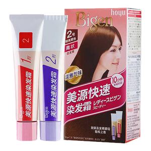 日本Bigen美源女士快速染发霜白发变黑植物护发遮白膏剂黑油