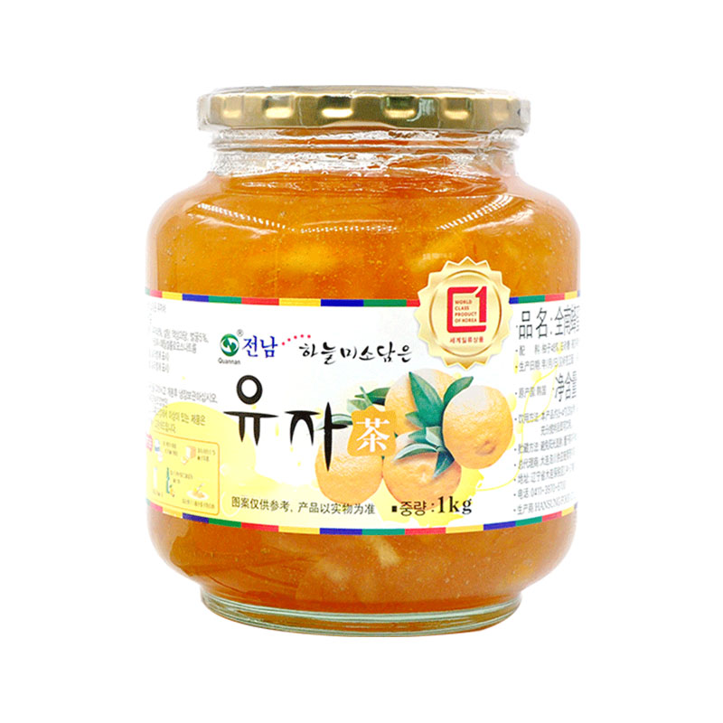 【全南旗舰店】韩国进口全南蜂蜜柚子茶1kg全南蜂蜜大枣茶1kg组合