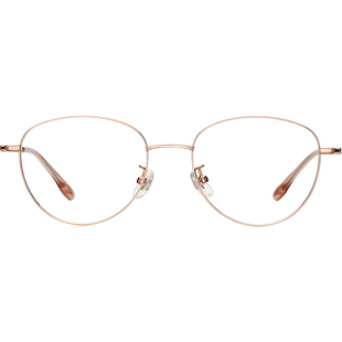 乐申超轻纯钛金丝猫眼眼镜女款近视可配度数高级感素颜显脸小镜架